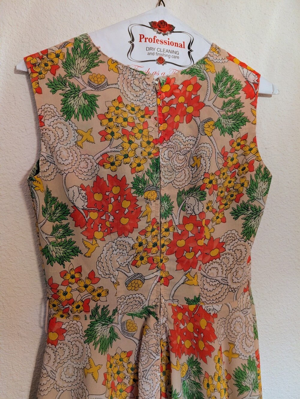 Vintage Handmade 1960s Dress With Squirrels And Flowers - Picture 2 of 3